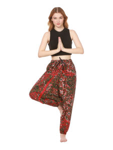 Femmes Boho Harem Joggers Durable Doux Coton Toile Taille Libre Respirant Casual Loungewear Hiver Yoga Pantalon Lâche Plat - Product Image 3