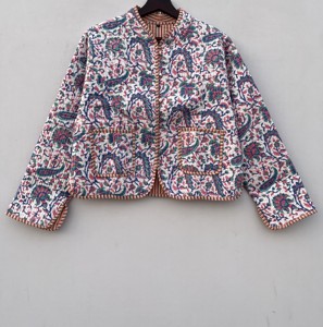 Chaqueta Bomber acolchada bordada de algodón hecha a mano para mujer, cuello levantado, informal, Diseño Artesanal, característica cálida - Product Image 6