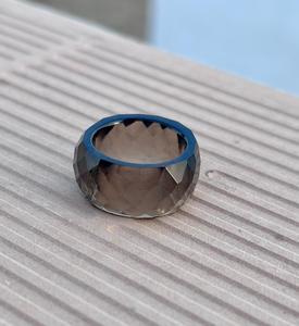 Natural Smoky Quartz Gemstone <b>Ring</b> Uniquely Designed Faceted Band Gemstone <b>Ring</b> Special Gift For Her Or Him Smoky Quartz Jewelry - Product Image 2