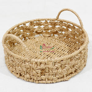 Plateau de corde en papier fait main 100% de l'usine du Vietnam avec poignées pour l'organisation et le stockage à la maison - Product Image 1