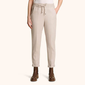 กางเกงขายาวทรงตรงเอวกลางสำหรับผู้หญิง ดีไซน์โดดเด่น แห้งเร็ว ระบายอากาศได้ดี ไซส์พลัส สไตล์ลำลอง คุณภาพสูง ผ้าฝ้าย 100% ใหม่ - Product Image 2