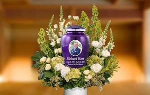 Urnes funéraires personnalisées avec photo pour cendres adultes, urnes funéraires personnalisées pour cendres humaines, fabriquées à la main, taille personnalisée, violet - Product Image 3