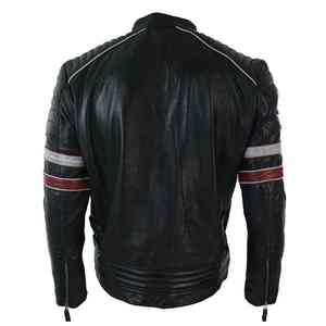 Chaqueta de moto de cuero de vaca Producción OEM para hombres Logotipo personalizado Aceptado Ajuste elegante y protector - Product Image 2