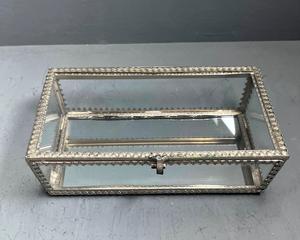 Boîte à bijoux en laiton avec finition en verre, fer et argent, décoration d'intérieur, rangement pour collier, bague, pour conserver des souvenirs inoubliables, boîte unique - Product Image 2