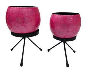 Jardinière en fer vintage à fleurs avec support trépied en métal, pot de fleurs décoratif d'intérieur et d'extérieur, lot de 2 - Product Image 3