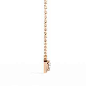 Collar con colgante de corazón doble de oro rosa de 14 quilates de diseño único, conjunto de puntas de diamante cultivado en laboratorio con acentos de pavé - Product Image 5