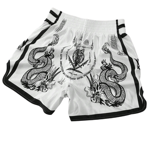 ผู้ผลิตชุดมวยไทยแบบกำหนดเอง OEM กางเกงคิกบ็อกซิ่งคุณภาพพรีเมียม กางเกง MMA สำหรับการต่อสู้ พร้อมโลโก้ด้านหน้าแบบซับลิเมชั่น อุปกรณ์ศิลปะการต่อสู้ - Product Image 4