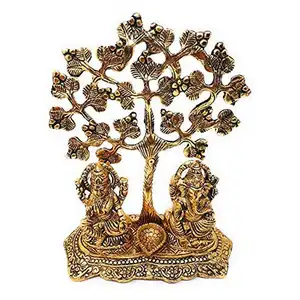 Messing Dekorations artikel Indien Laxmi Ganesh Idol mit Baum und Diya für Puja Home Temple Puja Messing Geschenk artikel für Zuhause und Büro