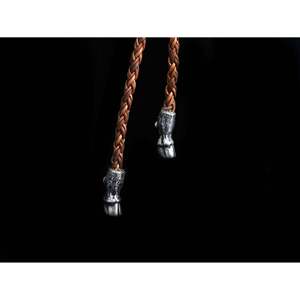 Bolo buffle et sabots en argent sterling avec cordon en cuir noir/chocolat foncé - Product Image 5