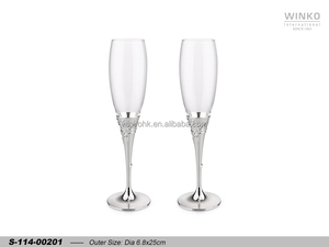 Winko ENDLESS LOVE Ensemble de 2 flûtes à champagne, flûtes à toast, avec 16 pièces en cristal transparent, nickel - Product Image 1