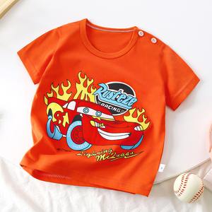 เสื้อยืดผ้าฝ้าย100% ลายกราฟิกสำหรับเด็กผู้ชายเสื้อยืดคอกลมลายรถบรรทุกมอนสเตอร์สำหรับฤดูร้อน - Product Image 1