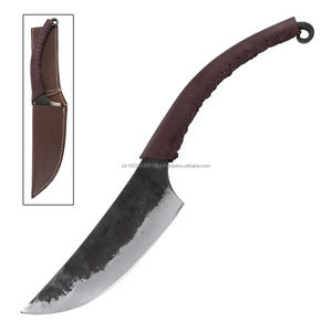 Cuchillo medieval antiguo forjado a mano con mango de forja a mano y funda de cuero fino Cuchillos vikingos de caza medieval - Product Image 1
