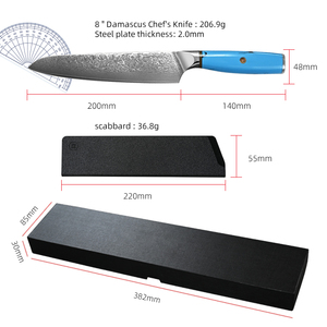 Cuchillo de Chef de cocina de acero de Damasco personalizado al por mayor con mango de cuchillo hecho a mano nuevo servicio OEM ODM - Product Image 6