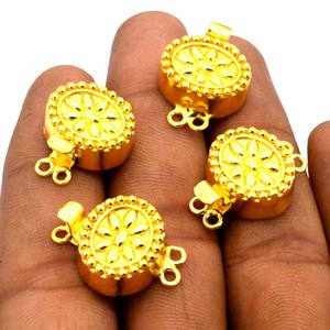 Fermoir à boîte multi-brins 23X17X7MM 2 brins cuivre oxydé et plaqué argent or 18 carats fermoir à bijoux plaqué or 18 carats B216 - Product Image 3