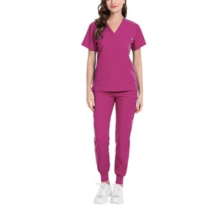 Uniformes d'hôpital gommages personnalisés gommages médicaux infirmière à manches courtes haut Joggers gommages porter Stretch Slim Fit infirmière uniforme - Product Image 3