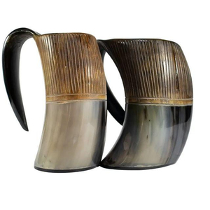 ออกแบบใหม่แก้วฮอร์นสําหรับเบียร์ไวน์ Tankard โต๊ะที่ดีที่สุดออกแบบบ้านทําแก้วดื่มแตรธรรมชาติ