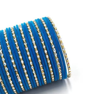 Prix usine pierre naturelle verre velours bracelets nouveau produit 100% haute qualité femmes velours Churiya ensembles - Product Image 3