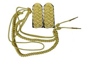 Aiguillette de hombro decorativo con cordón trenzado y puntas Aiguillette ceremonial dorado para uniforme formal o ropa de desfile - Product Image 3