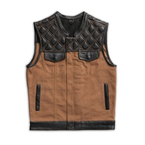 Gilet en cuir véritable pour hommes OEM Factory Durable Cowhide Outdoor Biker Style Custom Branding Wholesale Available - Product Image 5