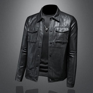 Veste de moto en cuir véritable Offre Spéciale pour hommes Service OEM personnalisable Tissu en toile imperméable écologique - Product Image 2