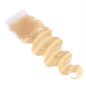 Vendita all'ingrosso # Chiusura in pizzo trasparente 4x4 613 Body Wave, capelli brasiliani Remy, trama singola, tessitura di capelli 100% umani, vendita diretta - Product Image 5