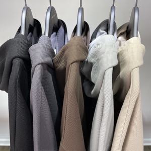 Fábrica al por mayor Waffle alta calidad gota hombro pulóver Sudadera con capucha bordado impresión Logo personalizado sudaderas con capucha Sudadera con capucha - Product Image 3