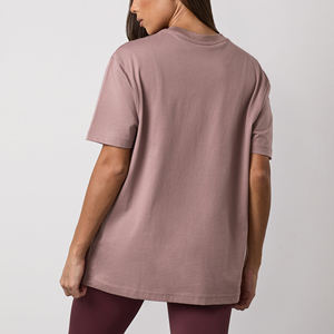 Alta calidad al por mayor tasa 100% algodón Jesrsy ropa informal de gran tamaño personalizado gráfico impreso diseño mujeres camisetas - Product Image 6