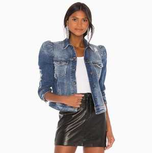 Femmes à manches longues recadrée bleu Jean Denim veste léopard Patchwork poche printemps automne mode lavage - Product Image 4