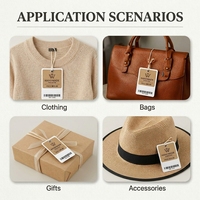 Étiquettes de vêtements en papier double couche de haute qualité avec logo personnalisé - Étiquettes de vêtements de mode pour chaussettes - Étiquettes de boîte cadeau couleur personnalisée