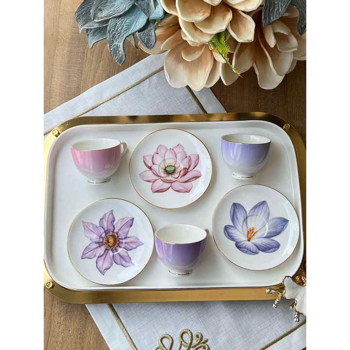 Turkish Coffee Cup Lotus 12 Pieces for 6 People