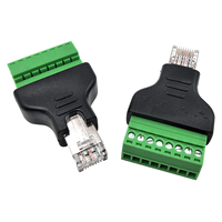 Adaptateur Ethernet réseau de borne à vis RJ45, carte de dérivation 8p8c mâle à vis de borne AV 8 broches