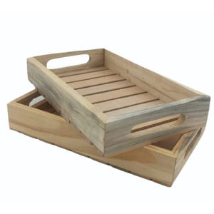 Plateau de service en bois de manguier artisanal en gros avec motif géométrique incrusté et poignées rectangulaires Décoration d'intérieur Accessoire de cuisine - Product Image 6