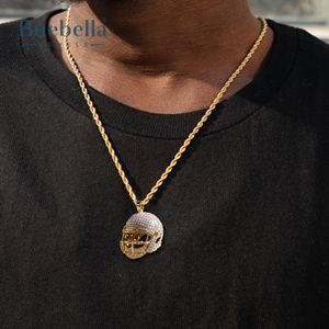 จี้เพชรสีเงินสเตอร์ลิง925ชุบทอง18K สำหรับผู้ชายจี้3D หมวกกันน็อคอเมริกันฟุตบอลจี้สำหรับผู้ชายจี้เพชรโมอิสซานไนต์ - Product Image 2