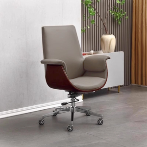 2025, venta al por mayor, silla de oficina de PU de diseño moderno, precio competitivo, cuero sintético ajustable para uso de invitados de sala de reuniones - Product Image 2