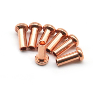 Rivet semi-tubulaire en cuivre à tête plate 3mm 4mm 5mm brillant personnalisé pour quincaillerie industrielle - Product Image 1