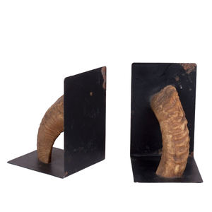Sujetalibros Chapado en negro con diseño de forma de cuerno, estilo elegante, decoración de mesa de oficina en casa, sujetalibros de cuerno - Product Image 2