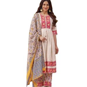 Dernier Designer Pur Coton Soie Travail À La Main Kurti Set Par Fab Zone - Product Image 1