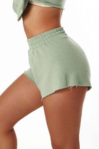 Haute qualité personnalisé vert femmes sueur décontracté Mini Shorts extensible Super doux confortable et respirant Gym Fitness Shorts pour les femmes - Product Image 3