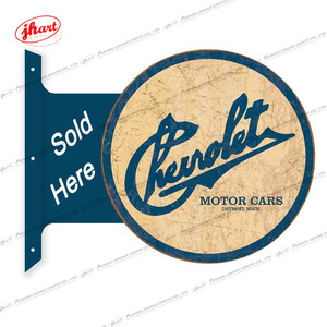 定制双面紫外印刷汽油机油出售这里法兰圆形锡标志人洞穴车库酒吧墙壁装饰金属标志 - Product Image 6