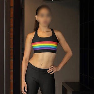 Soutien-gorge pour femmes imprimé par sublimation de logo personnalisé, vente en gros de soutiens-gorge de sport solides respirants pour vêtements de fitness et de yoga de meilleure qualité - Product Image 4
