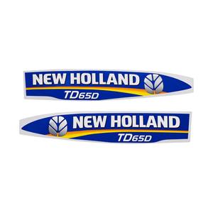 Kit de Adhesivos para Capó de Tractor New Holland TD65D, Juego de Adhesivos de Vinilo Azul - Product Image 1