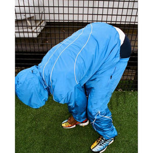 Conjunto Deportivo de Dos Piezas con Bordado Personalizado, Chaqueta Cortavientos y Pantalones Deportivos de Nailon de Color Sólido, Tallas Grandes, para Verano - Product Image 2