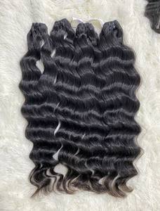 Fournisseurs vietnamiens de cheveux humains vierges non traités, vague profonde lâche, lisse, ondulé, bouclé, trame plate, péruvien, naturel, Remy - Product Image 5