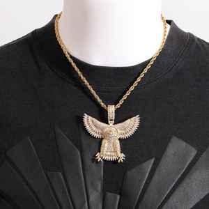 Pendentif aigle Hip Hop en argent sterling 925 pour hommes personnalisé en usine micro pavé glacé avec pendentif aigle en diamant cultivé Leb - Product Image 5