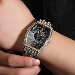 Reloj de diamantes de moissanita de primera calidad para hombre, reloj ostentoso totalmente helado con correa de acero inoxidable y diseño Hip Hop de lujo - Product Image 4