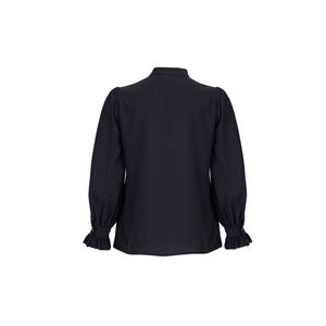 เสื้อชีฟองวินเทจสำหรับผู้หญิง คอปกปักลายโบว์ แขนระบาย - Product Image 3