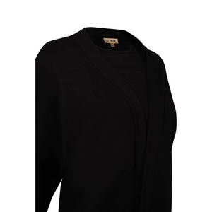 Women's <b>Knitted</b> Sweater <b>Set</b> Black with Detailed Sleeves - Product Image 2