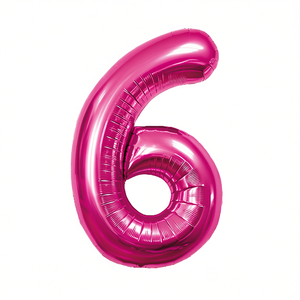 Palloncini Numero Party Love Fucsia N6 100cm Confezione da 12 Pezzi - Product Image 2