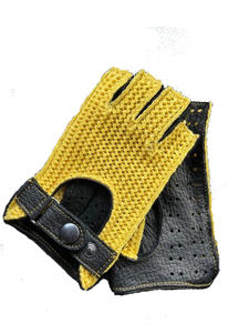 Gants de conduite en cuir souple de qualité supérieure pour hommes Gants d'équitation sans doigts/demi-doigts Gants de sports d'extérieur Coupe basse Design tendance - Product Image 2