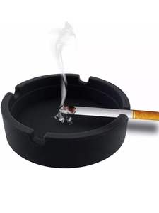 Cendrier en métal nickelé portable Design de bol haut élégant comme cendre de cigare/cigarette accessoire de fumer idée cadeau - Product Image 2